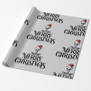 Cadeau Papier d'enveloppement de Noël gothique squelette