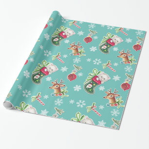 Cadeau Papier d'enveloppement de Noël Hello Kitten