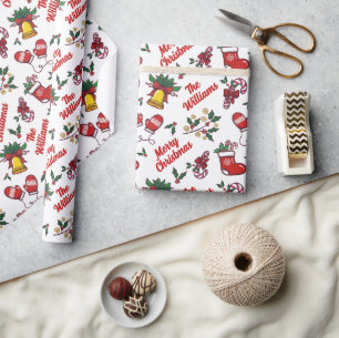 Cadeau Papier d'enveloppement de Noël Joyeux personnalisé