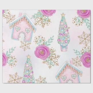 Cadeau Papier d'enveloppement de Noël magique Pastel