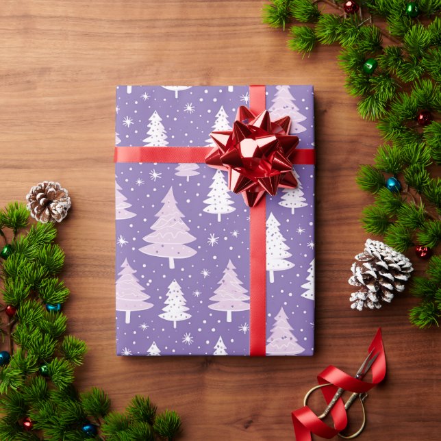 Cadeau Papier d'enveloppement de Noël Pastel violet (Cadeau de vacances)