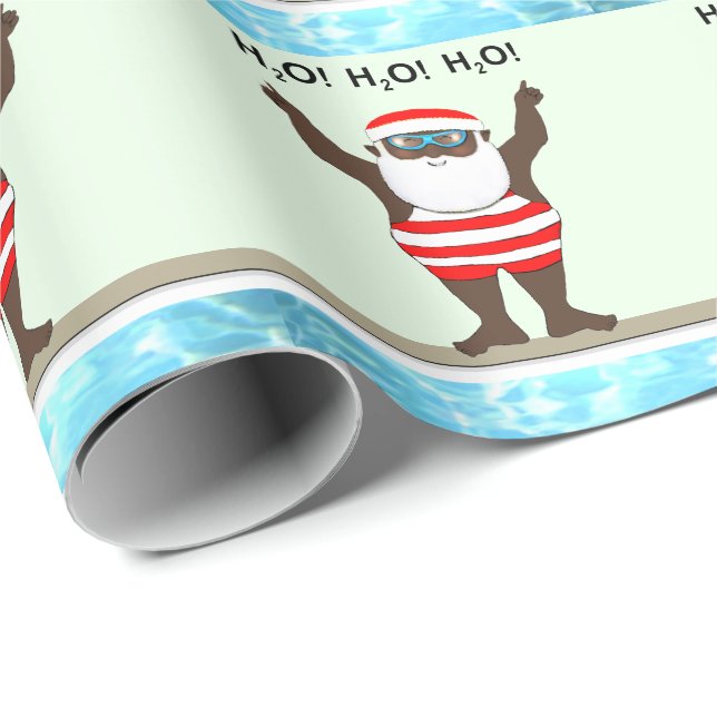 Cadeau Papier d'enveloppement de Noël Père Noël (Coin rond)