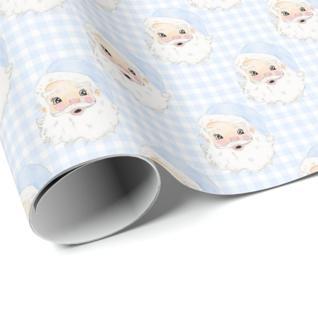Cadeau Papier d'enveloppement de Noël Père Noël Vintage (Coin rond)