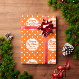 Cadeau Papier d'enveloppement de Noël Pois orange