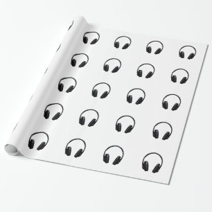 Cadeau Papier d'enveloppement de Noël Pop Art Headphone