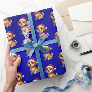 Cadeau Papier d'enveloppement de Noël pour chien de caric