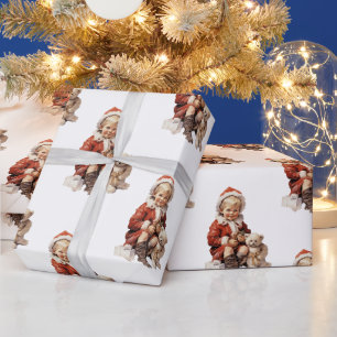 Cadeau Papier d'enveloppement de Noël pour enfant antique