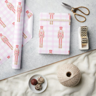 Cadeau Papier d'enveloppement de Noël pour fêtards roses