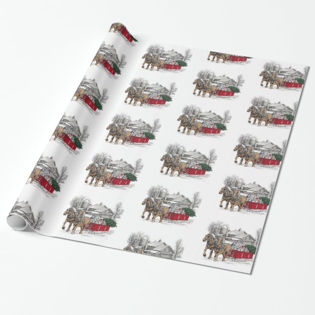 Cadeau Papier d'enveloppement de Noël pour les chevaux (Déroulé)