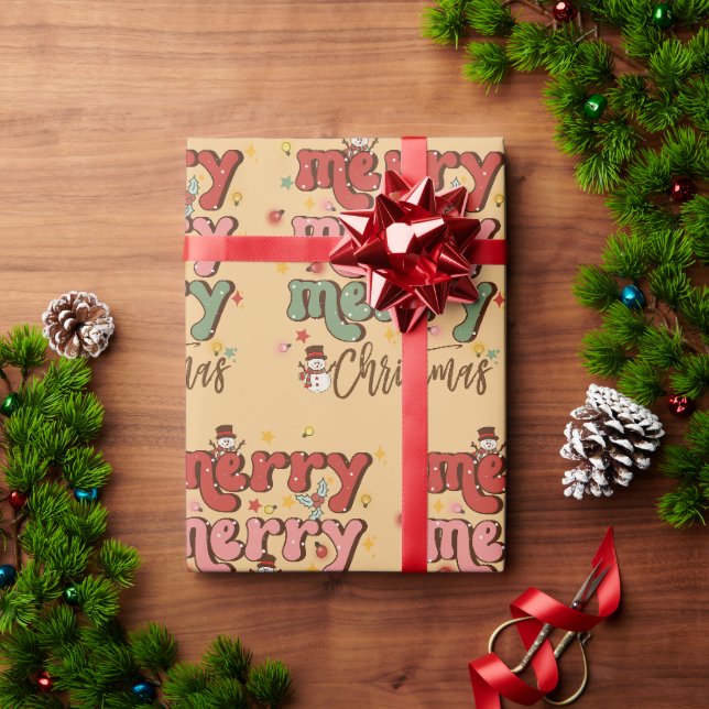 Cadeau Papier d'enveloppement de Noël rétro (Cadeau de vacances)