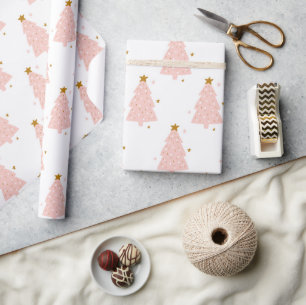 Cadeau Papier d'enveloppement de Noël rose