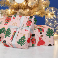 Papier d'enveloppement de Noël rose pâle