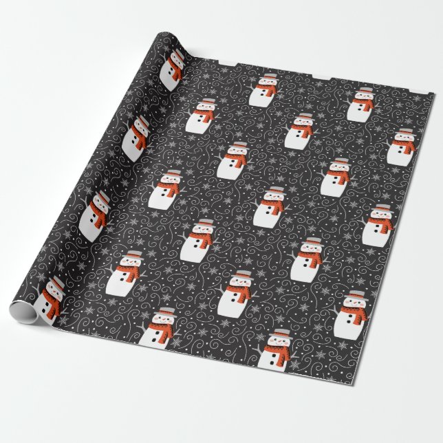 Cadeau Papier d'enveloppement de Noël Snowman (Déroulé)