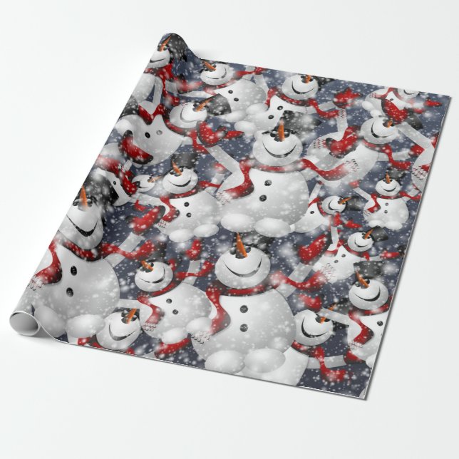 Cadeau Papier d'enveloppement de Noël Snowman (Déroulé)