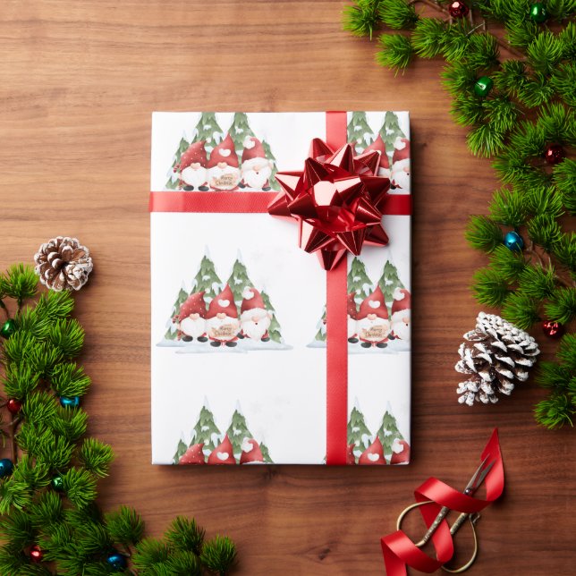 Cadeau Papier d'enveloppement de Noël trois Gnome (Cadeau de vacances)