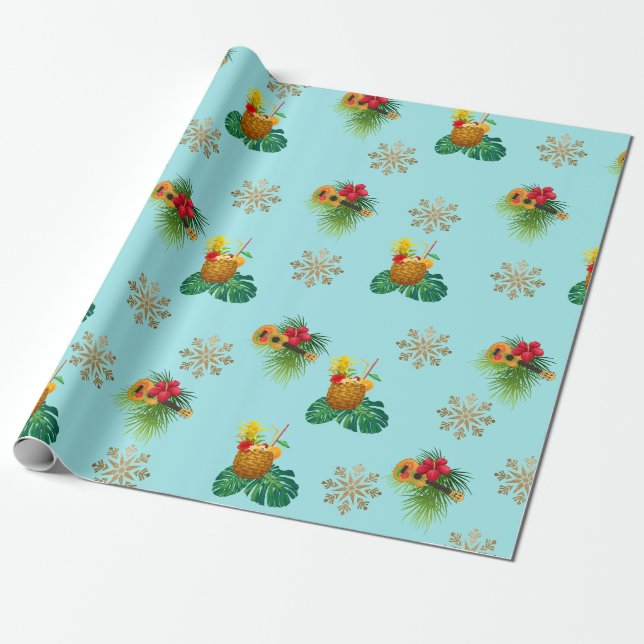 Cadeau Papier d'enveloppement de Noël Tropica (Déroulé)