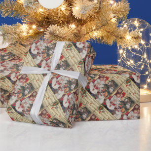 Cadeau Papier d'enveloppement de Noël Vintage pour enfant