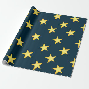 Cadeau Papier d'enveloppement de nuit bleu foncé étoilé