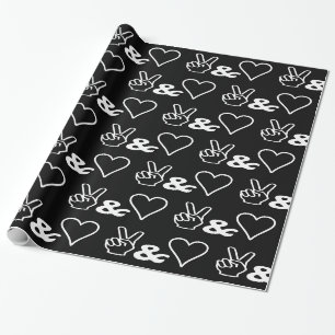 Cadeau Papier d'enveloppement de paix et d'amour