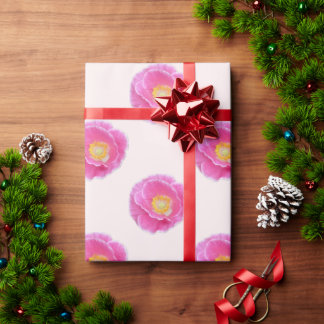 Cadeau Papier d'enveloppement de pavot rose