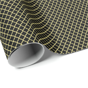 Cadeau Papier d'enveloppement de peigne d'or noir
