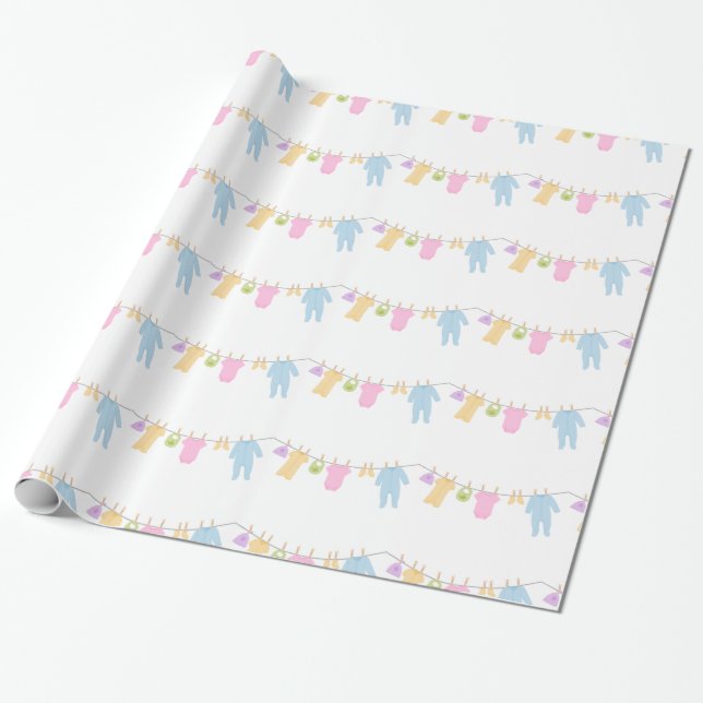 Cadeau Papier d'enveloppement de petits vêtements (Déroulé)