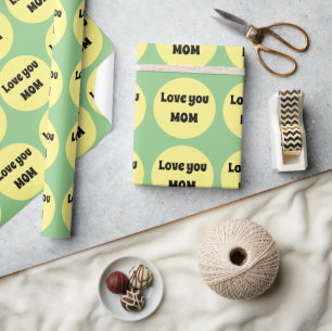 Cadeau Papier d'enveloppement de points jaunes