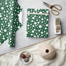Cadeau Papier d'enveloppement de points verts