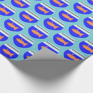 Cadeau Papier d'enveloppement de poisson rouge de Noël