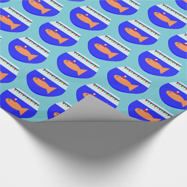 Cadeau Papier d'enveloppement de poisson rouge de Noël (Coin)