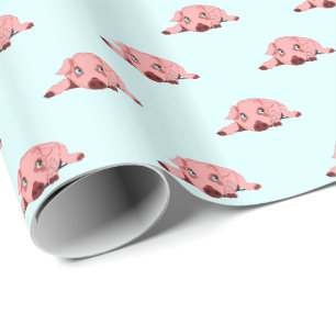 Cadeau Papier d'enveloppement de porc rose - vos couleurs