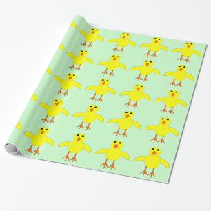 Cadeau Papier d'enveloppement de poulet pâques mignon