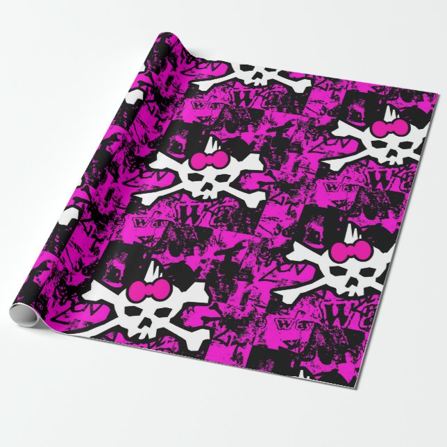 Cadeau Papier d'enveloppement de princesse crâne poinçon (Déroulé)