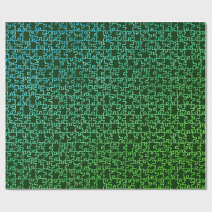 Cadeau Papier d'enveloppement de puzzle vert foncé