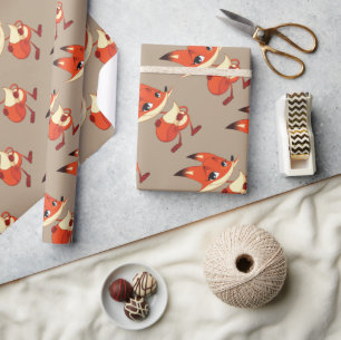 Cadeau Papier d'enveloppement de renard mou