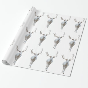 Cadeau Papier d'enveloppement de rennes blancs