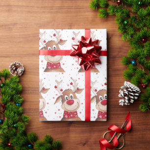Cadeau Papier d'enveloppement de rennes de Noël