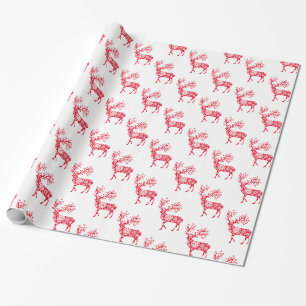 Cadeau Papier d'enveloppement de rennes de Noël