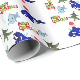 Cadeau Papier d'enveloppement de requin de Noël