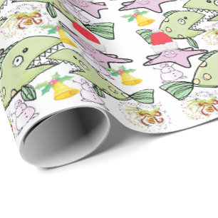 Cadeau Papier d'enveloppement de requin de Noël