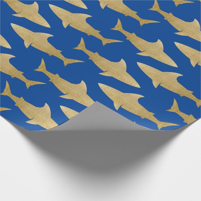 Cadeau Papier d'enveloppement de requin d'or (Coin)