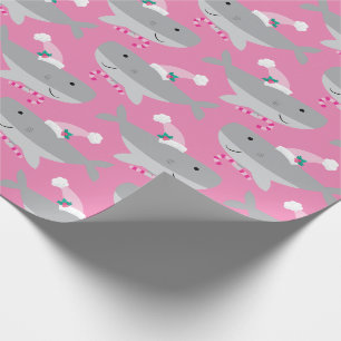 Cadeau Papier d'enveloppement de requin Père Noël pour
