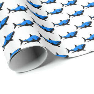 Cadeau Papier d'enveloppement de requins bleus