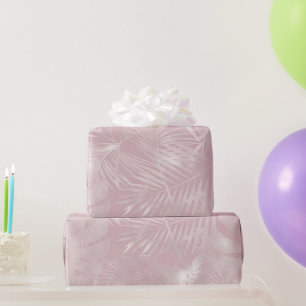 Cadeau Papier d'enveloppement de Rose d'or Feuille tropic