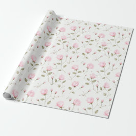 Cadeau Papier d'enveloppement de roses douces roses