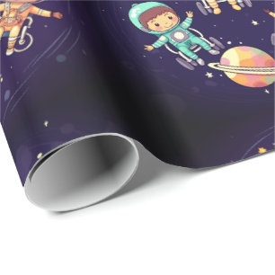Cadeau Papier d'enveloppement de roues galactiques