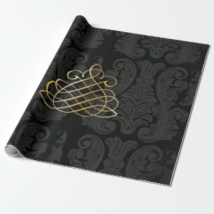 Cadeau Papier d'enveloppement de style Royal Classy en or