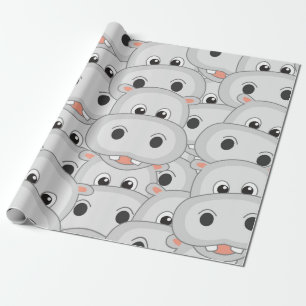 Cadeau Papier d'enveloppement de tête hippo