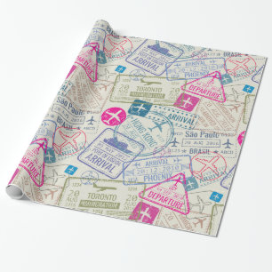 Cadeau Papier d'enveloppement de timbres de passeport