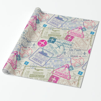 Cadeau Papier d'enveloppement de timbres de passeport